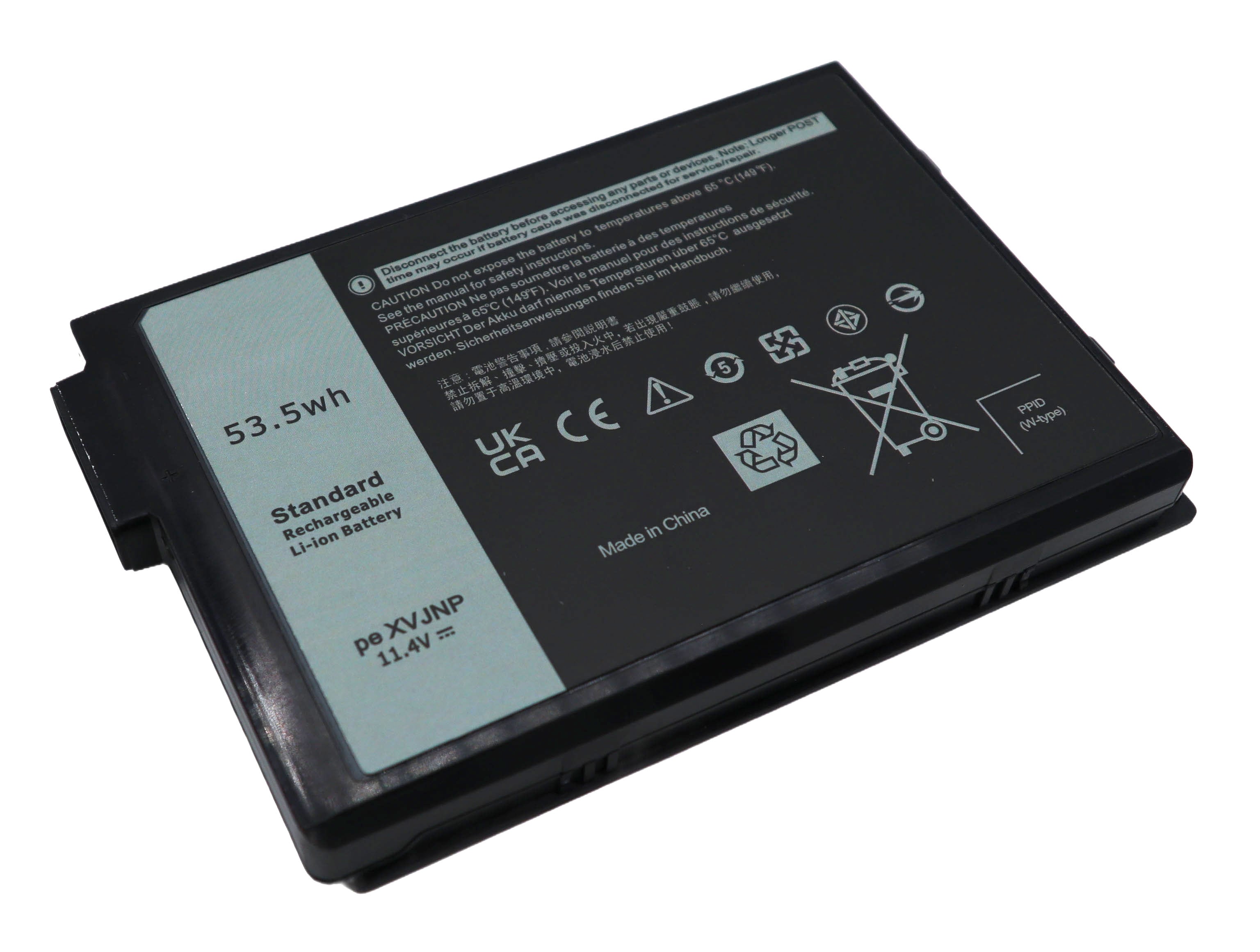 Vistaport Notebook-Akku – für Dell Latitude 5430/7330 Rugged – 53,3 Wh, 11,4 V – Schwarz