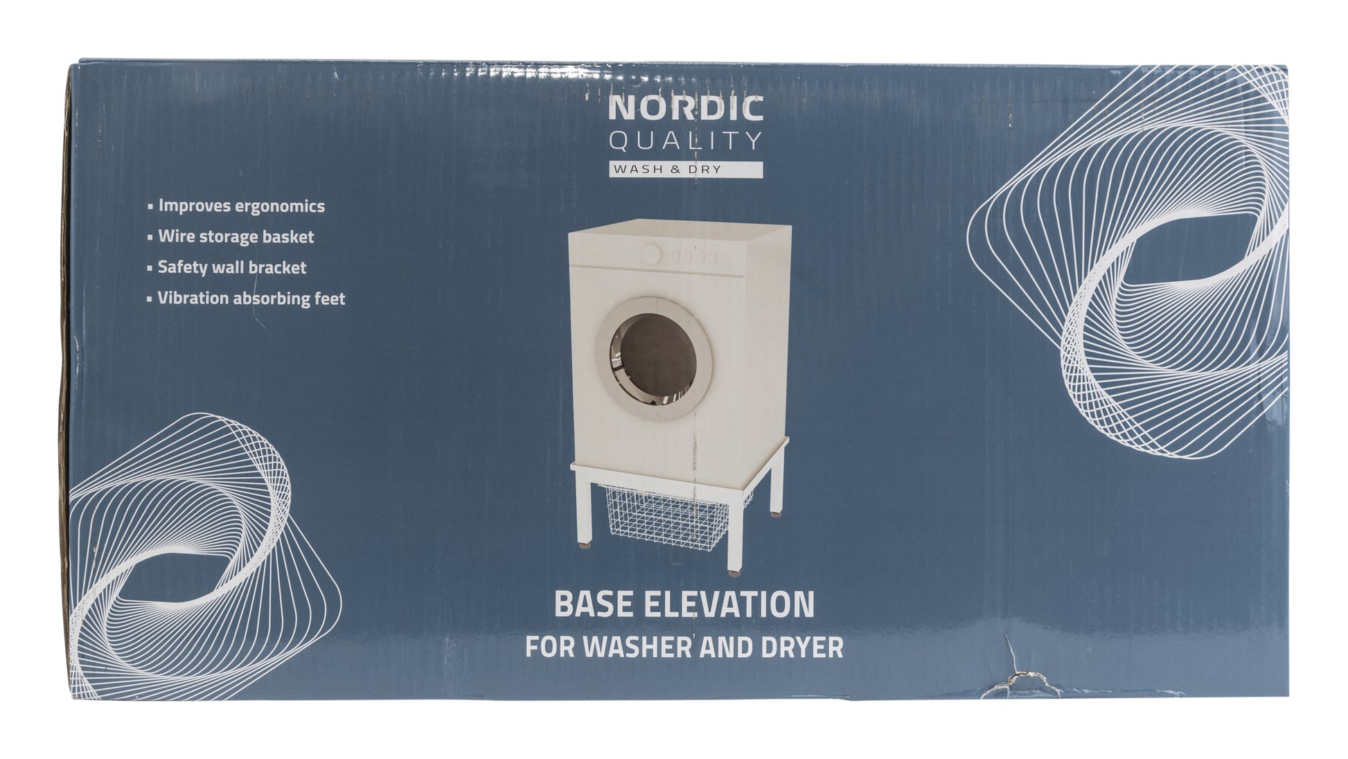 Nordic Quality 352135 Aufbewahrungskorb – Weiss – für Waschmaschine und Wäschetrockner – 620 × 300 × 560 mm