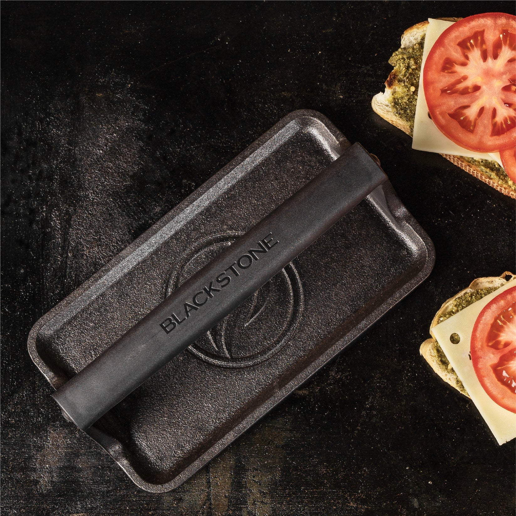 Blackstone Burgerpresse 5553EU – Eckig – für Grill, Gusseisen, Schwarz