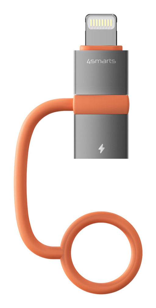 4smarts 541522 Adapter Lightning zu USB-C – 0,48 Gbit/s, Thunderbolt 3 kompatibel, 2er Set, Grau, Orange
