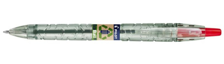 Pilot Begreen B2P Ecoball Kugelschreiber – Rot, Spitze 1,0 mm, Druck, aus 86 % recyceltem Material, nachfüllbar
