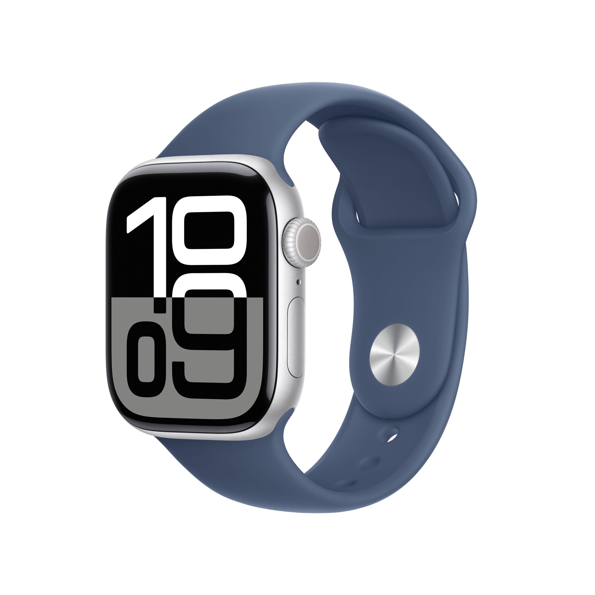 Apple Watch S10 – Smartwatch – 42 mm, LTE, OLED, 50 m, Silber (Aluminium), Denim Sport Band S/M
