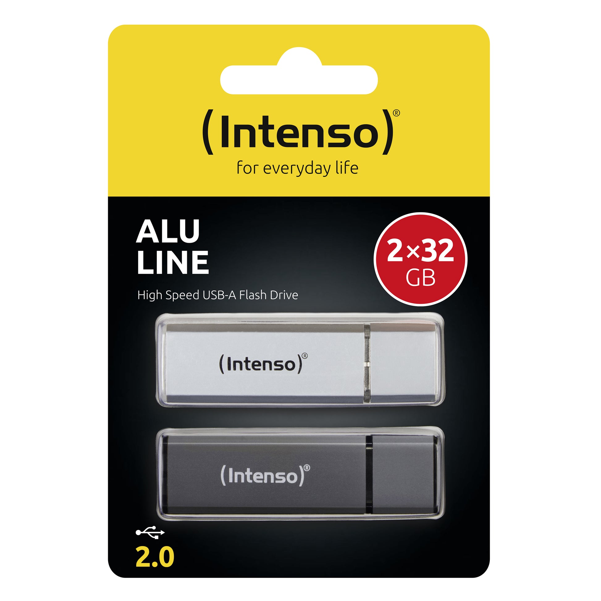 Intenso Alu Line – 32 GB USB-Stick, USB 2.0, 28 MB/s Lesen, 6,5 MB/s Schreiben, Aluminium