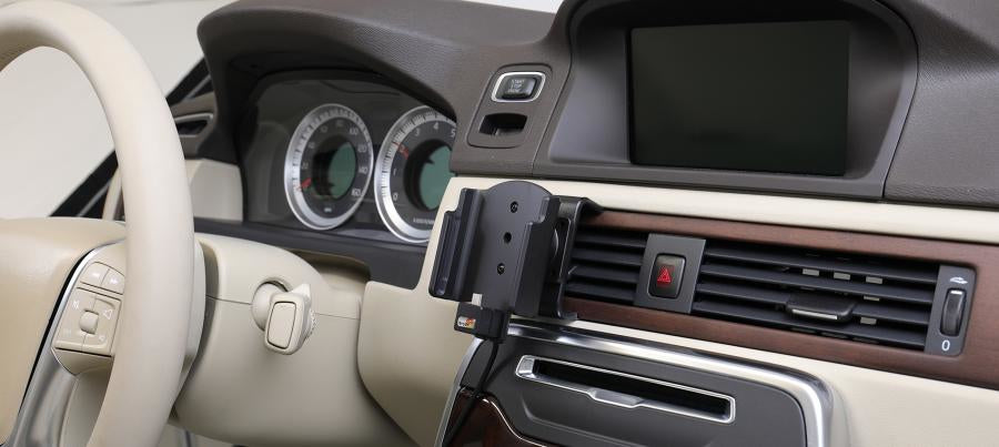 Brodit Auto-Halterung, Lüftung, neigbar 0–17°, mit Zigarettenanzünder-Kabel – für Huawei P30 Pro – Schwarz