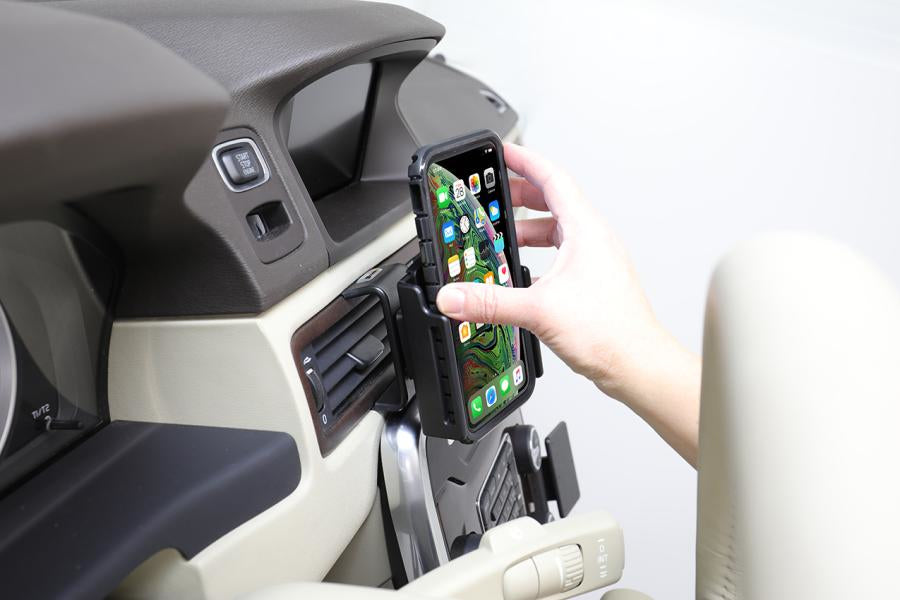 Brodit Auto-Halterung, Schraubbefestigung, drehbar – für iPhone 11 Pro Max / iPhone Xs Max – Schwarz, ABS