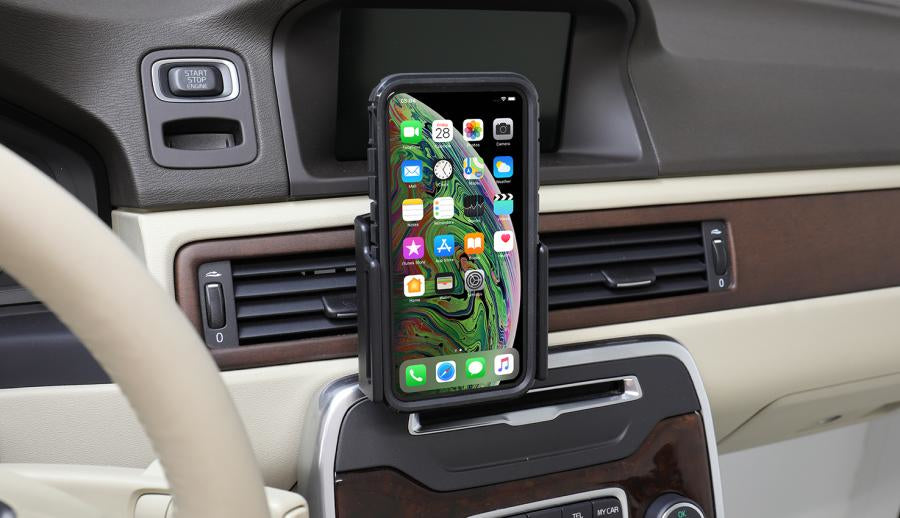 Brodit Auto-Halterung, Schraubbefestigung, drehbar – für iPhone 11 Pro Max / iPhone Xs Max – Schwarz, ABS