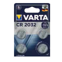 Varta Knopfzellen CR2032, Lithium-Mangandioxid, 3 V – 4 Stk.