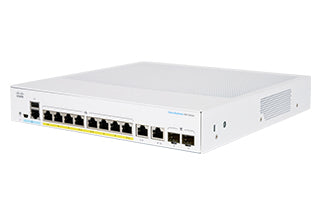 Cisco CBS350-8P-E-2G – Managed Switch – 8×GbE, 2×SFP, L2+/L3, PoE, 19" Rack