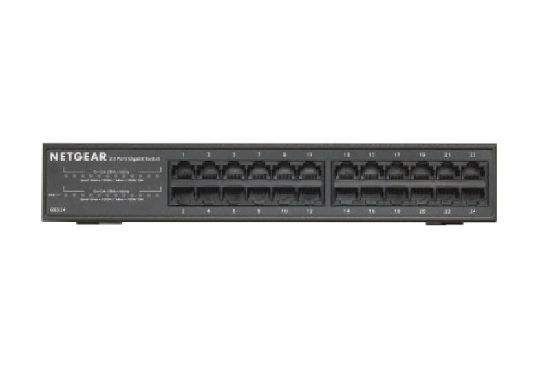 NETGEAR GS324 – Unmanaged Switch – 24× 1G, 19", 1U