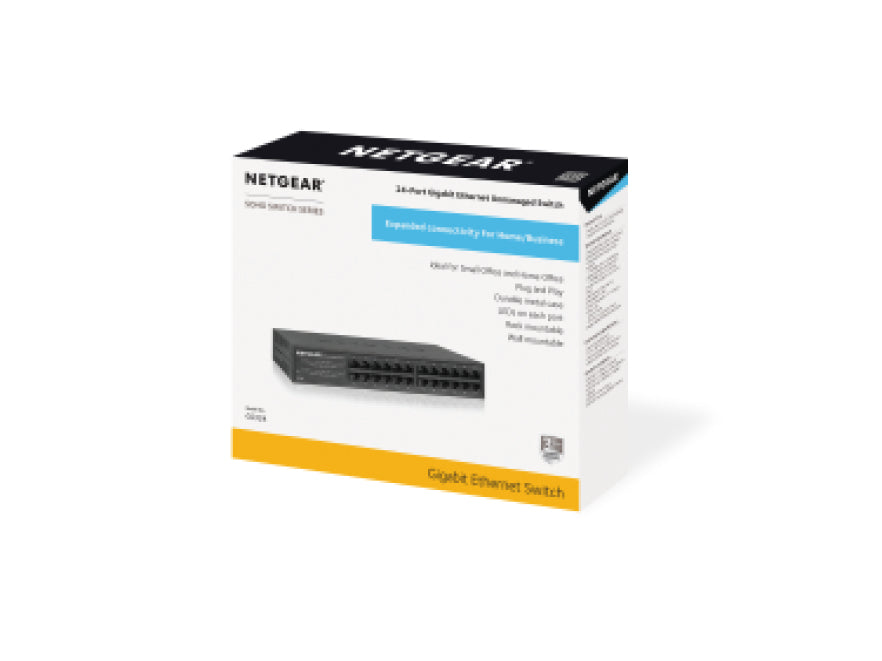 NETGEAR GS324 – Unmanaged Switch – 24× 1G, 19", 1U