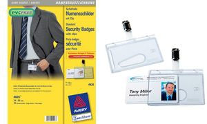 Avery Ausweishalter mit Clip – 85 × 54 mm, 25 Stück, transparent