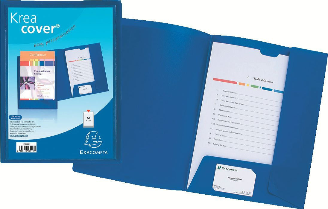 Exacompta Sichtbuch Kreacover, für A4, Klarsichttasche – PP – mehrfarbig, 10er-Pack