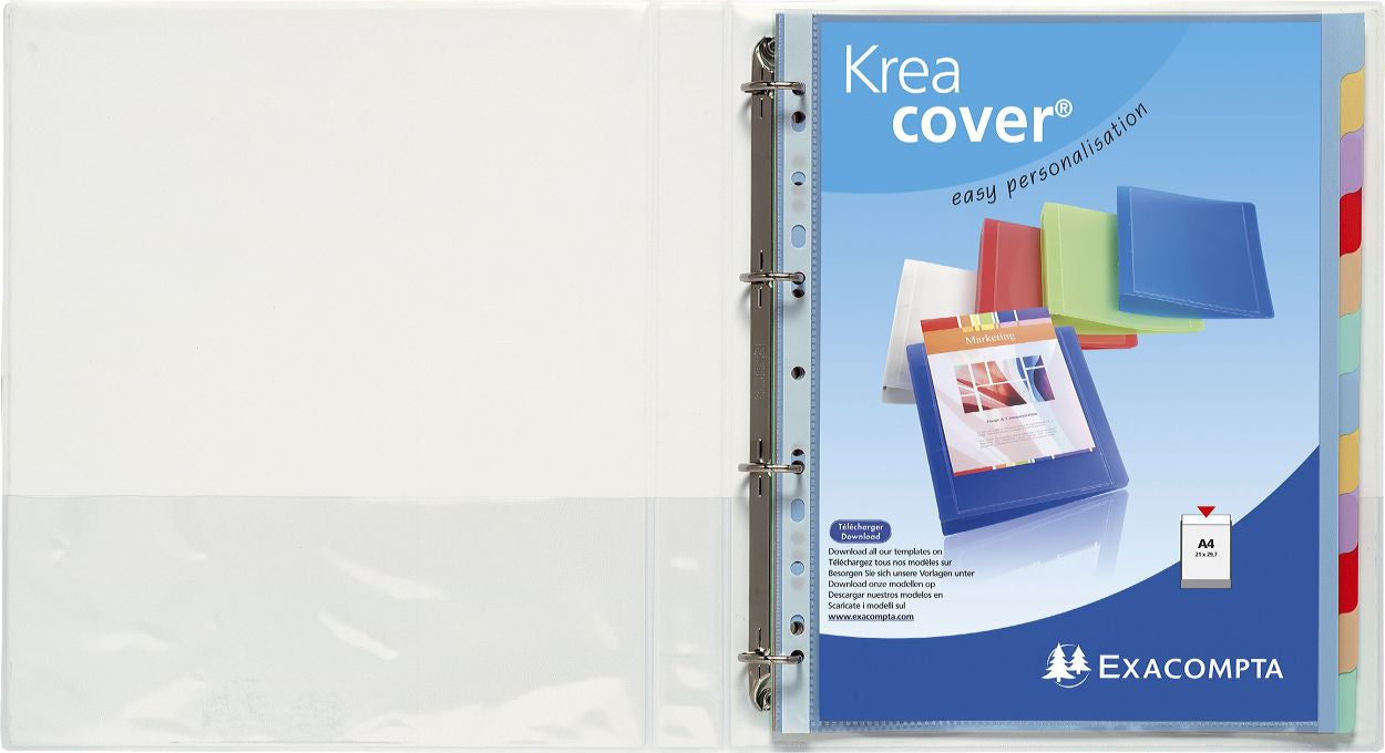 Exacompta Präsentationsringbuch – 4-Ring Ø 20 mm – für A4 – Rückenbreite 3,8 cm – Weiss