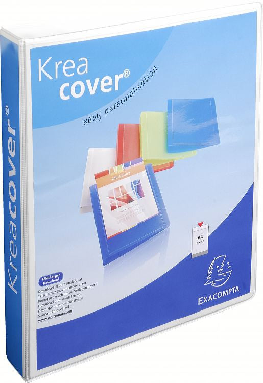 Exacompta Präsentationsringbuch – 4-D-Ring Ø 40 mm – für A4 – Rückenbreite 6,7 cm – Weiss