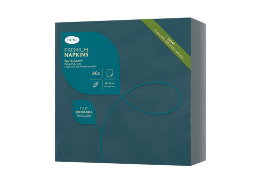 Dunisoft Servietten, 40 × 40 cm, petrol – FSC – 60 Stk.