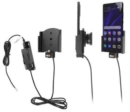 Brodit Auto-Halterung, 360° drehbar, neigbar, mit Ladefunktion (12/24 V) – für Huawei P30 Pro – Schwarz