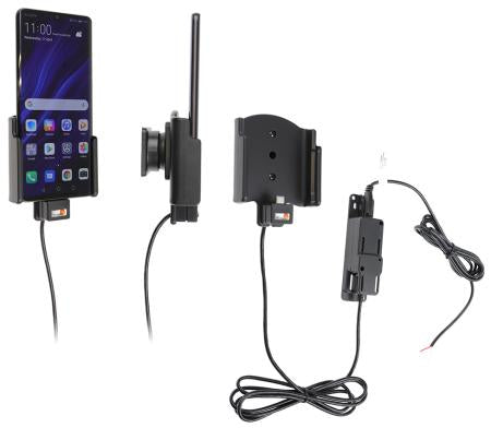 Brodit Auto-Halterung, 360° drehbar, neigbar, mit Ladefunktion (12/24 V) – für Huawei P30 Pro – Schwarz