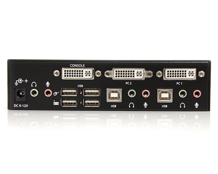 StarTech.com 2-Port DVI KVM-Switch – 1920 × 1200, USB 2.0-Hub, Audio, Desktop