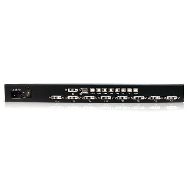 StarTech.com 8-Port DVI-I KVM-Switch – 1920 × 1200, USB 2.0-Hub, 1U Rack