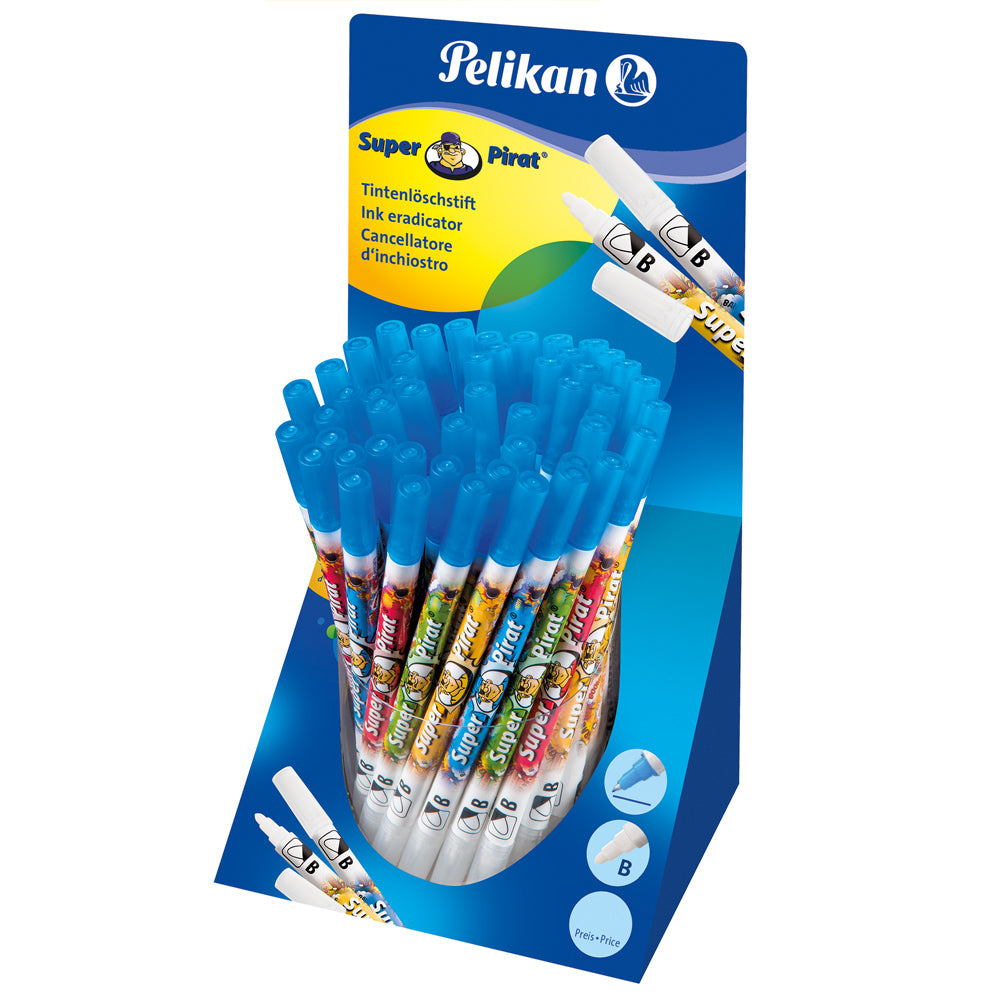Pelikan Tintenlöscher Super Pirat – breit – blau – Display 50 Stk.