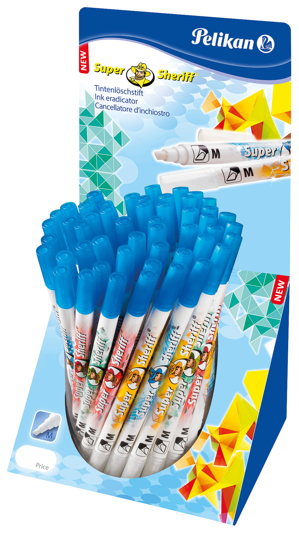 Pelikan Super Pirat Tintenlöscher – Keilspitze, Blau, Für Linkshänder Geeignet, Display, 50 Stk.