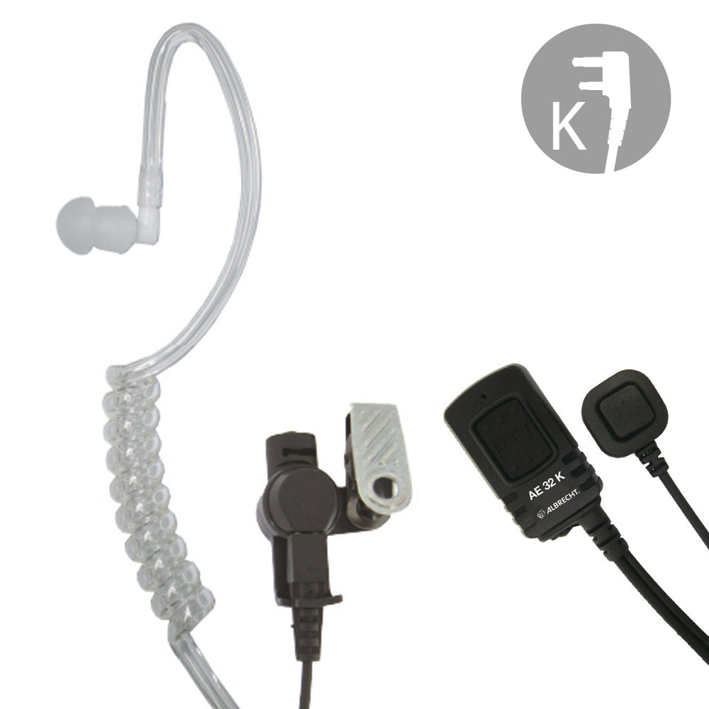 Albrecht AE 32 K – Security-Headset, für Midland G10, G11, G11V und andere, Schwarz