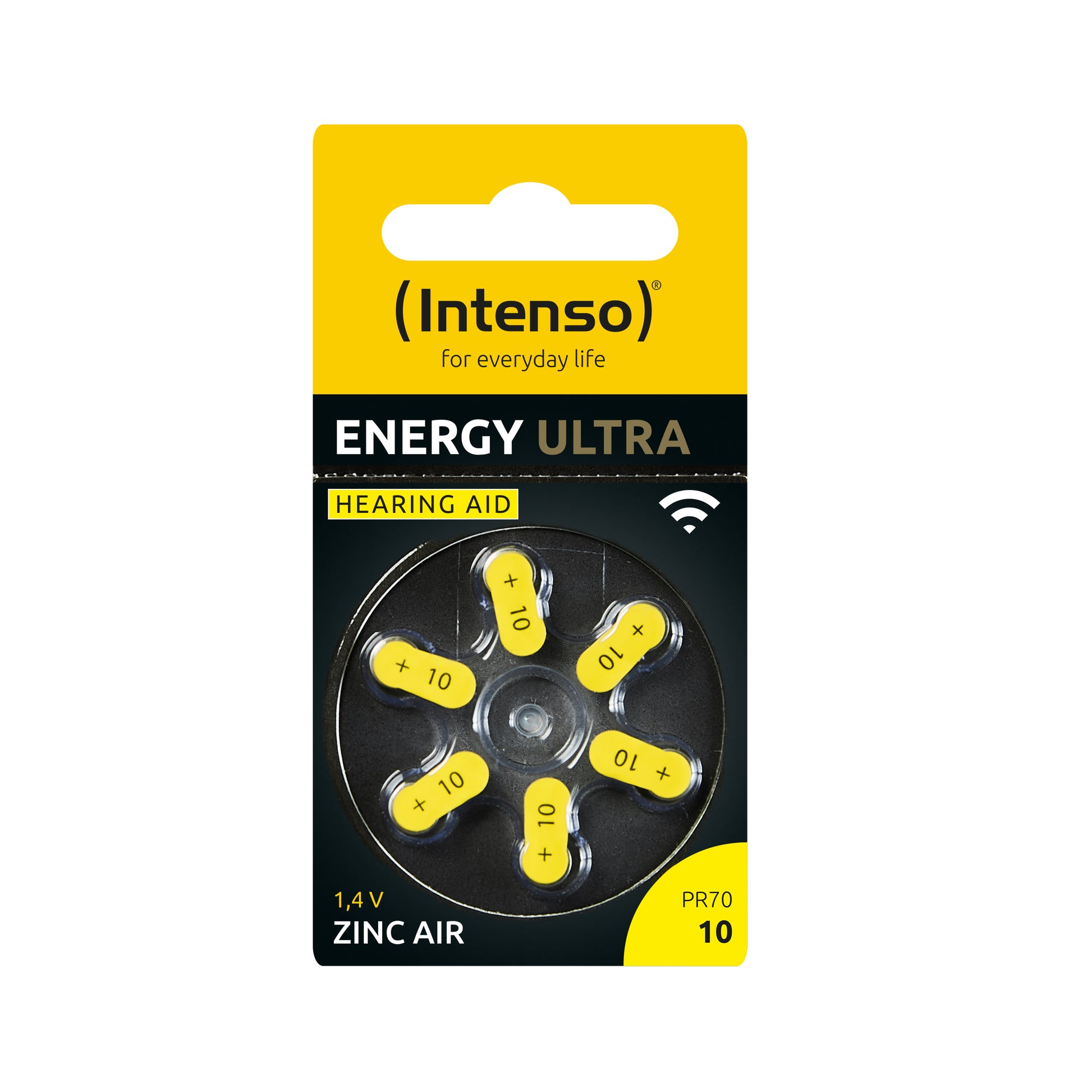 Intenso Hörgerätebatterien 10 (PR70), Zink-Luft, 1,45 V – 6 Stk.