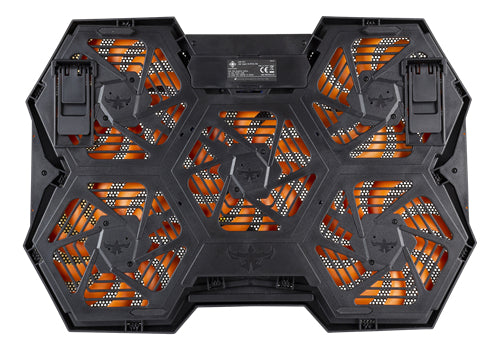 Deltaco Gaming Laptop-Ständer – für Laptops bis 17,3", 5 Lüfter, 2× USB – Schwarz