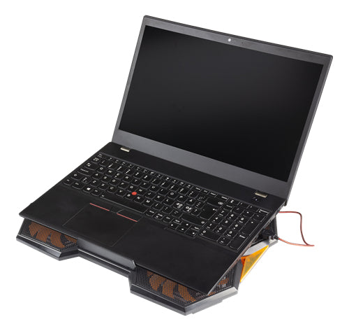 Deltaco Gaming Laptop-Ständer – für Laptops bis 17,3", 5 Lüfter, 2× USB – Schwarz