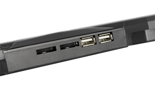Deltaco Gaming Laptop-Ständer – für Laptops bis 17,3", 5 Lüfter, 2× USB – Schwarz