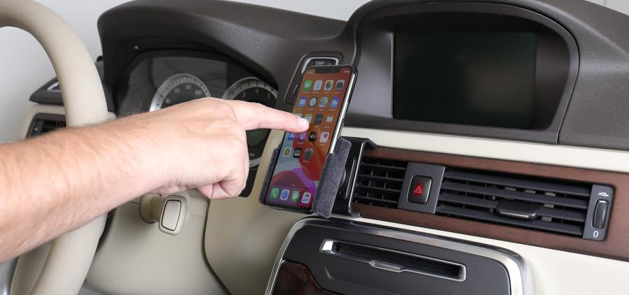 Brodit Auto-Halterung, Schraubbefestigung, drehbar 360°, neigbar 0–17° – für iPhone 11 Pro – Schwarz