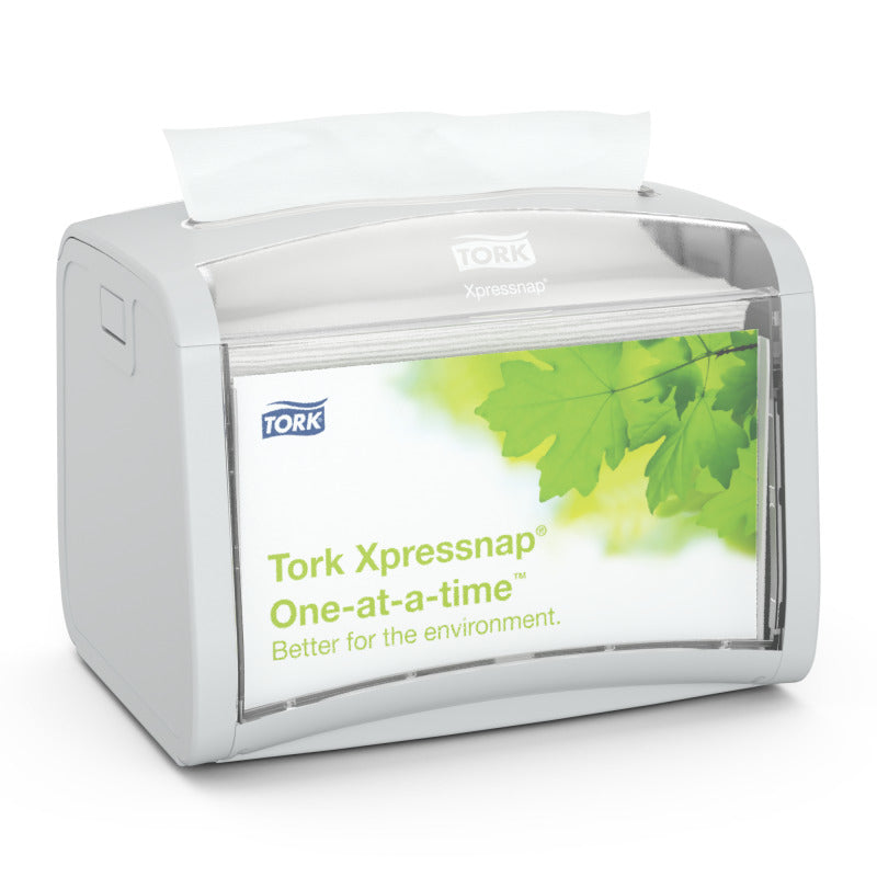 Tork Servietten-Spender Xpressnap – Grau – 20,1 × 15,0 × 15,5 cm – Kunststoff – für N4-Servietten
