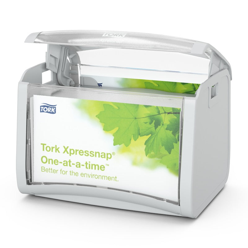 Tork Servietten-Spender Xpressnap – Grau – 20,1 × 15,0 × 15,5 cm – Kunststoff – für N4-Servietten