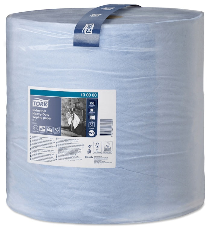 Tork Putzrolle – 3-lagig, Zellstoff, Blau, 369 mm × 255 m, für Tork W1 Spender
