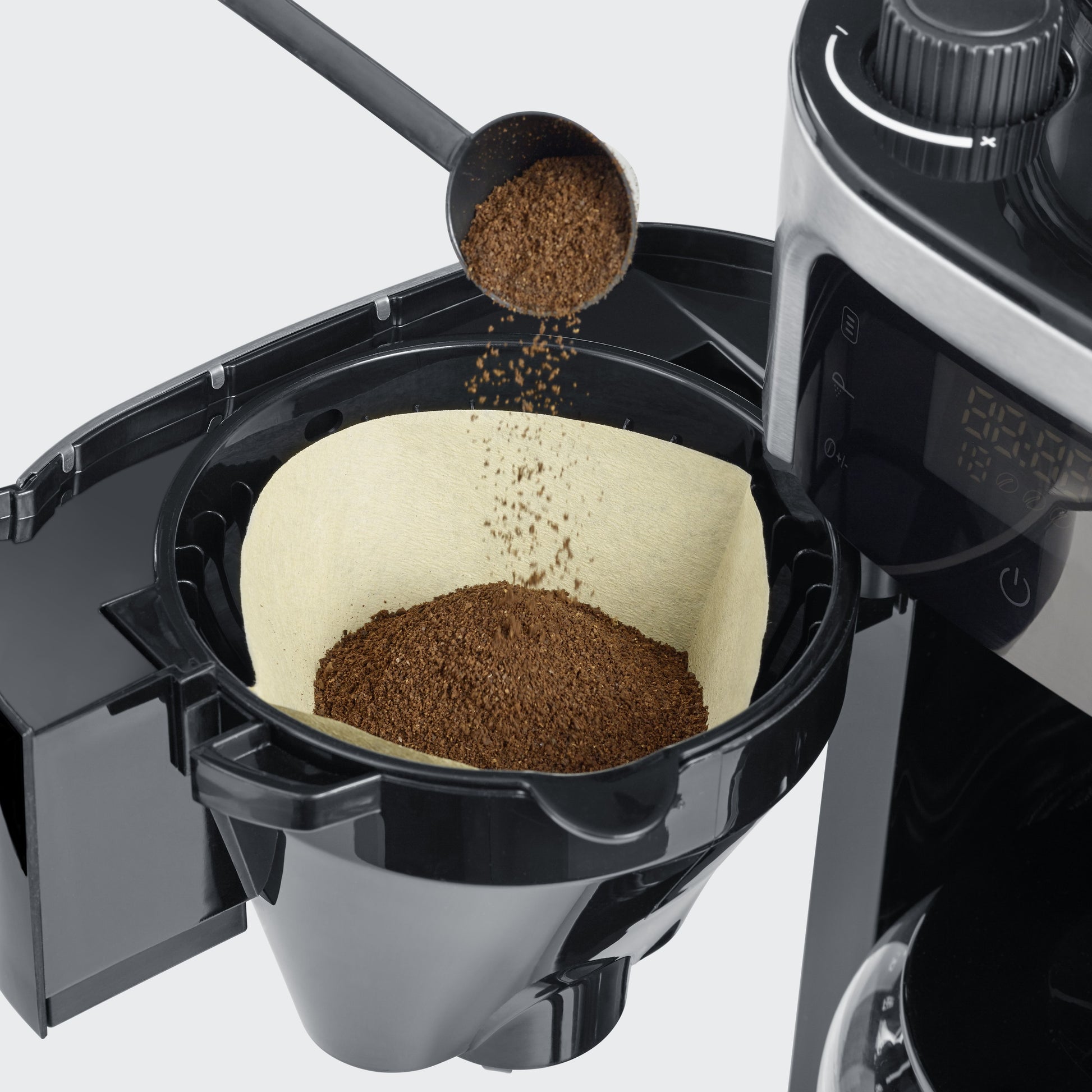 Severin Filterkaffeemaschine KA4813 – 10 Tassen, integriertes Mahlwerk, 1000 W – Schwarz/Edelstahl