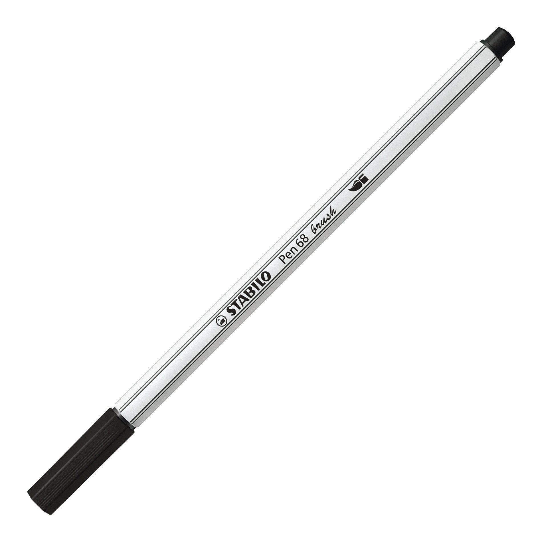 STABILO Pen 68 – Pinselstift, Pinselspitze, wasserbasiert, schwarz