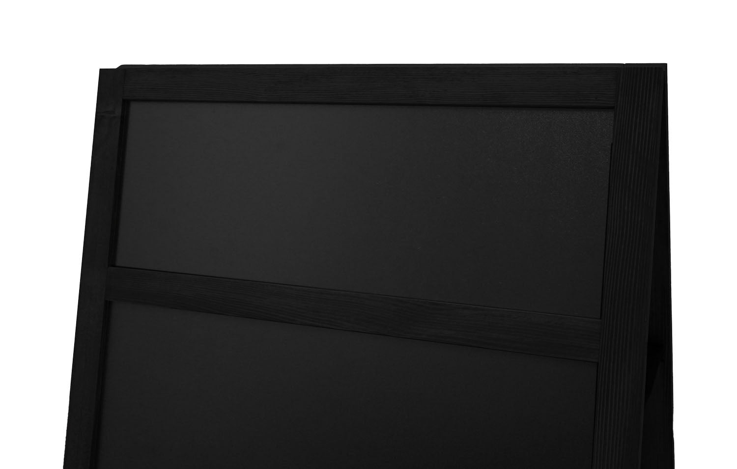 Europel Kundenstopper – 660 × 1'280 mm – Melamin, Kiefernholzrahmen, schwarz – doppelseitig für Kreidemarker