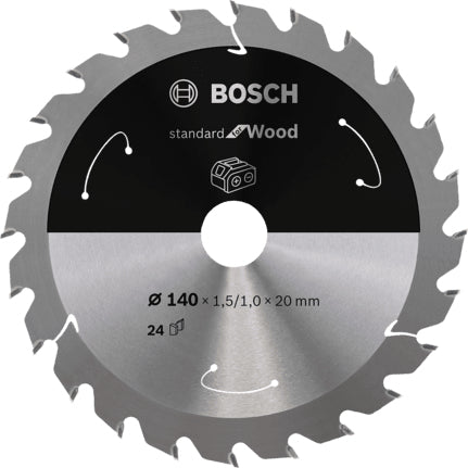 Bosch Professionelles Kreissägeblatt 140 × 20 × 1,5 mm, 24 Zähne – ATB – für Holz