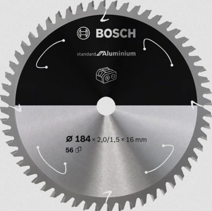 Bosch Kreissägeblatt 184 × 16 × 2 mm, 56 Zähne – für Aluminium