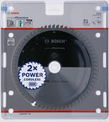 Bosch Professional – Kreissägeblatt, 64 Zähne, 216 mm × 2,2/1,6 mm × 30 mm