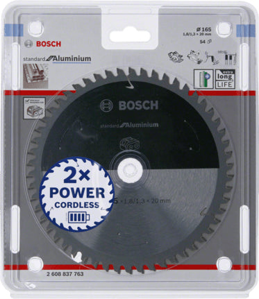 Bosch Professionelles Kreissägeblatt 165 × 20 × 1,8 mm, 54 Zähne – für Aluminium, Nichteisenmetalle – 1 Stück