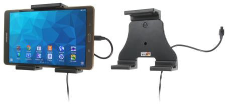 Brodit Tablet-Halterung – fürs Auto – mit eingebautem Ladegerät, kabelgebunden – Schwarz