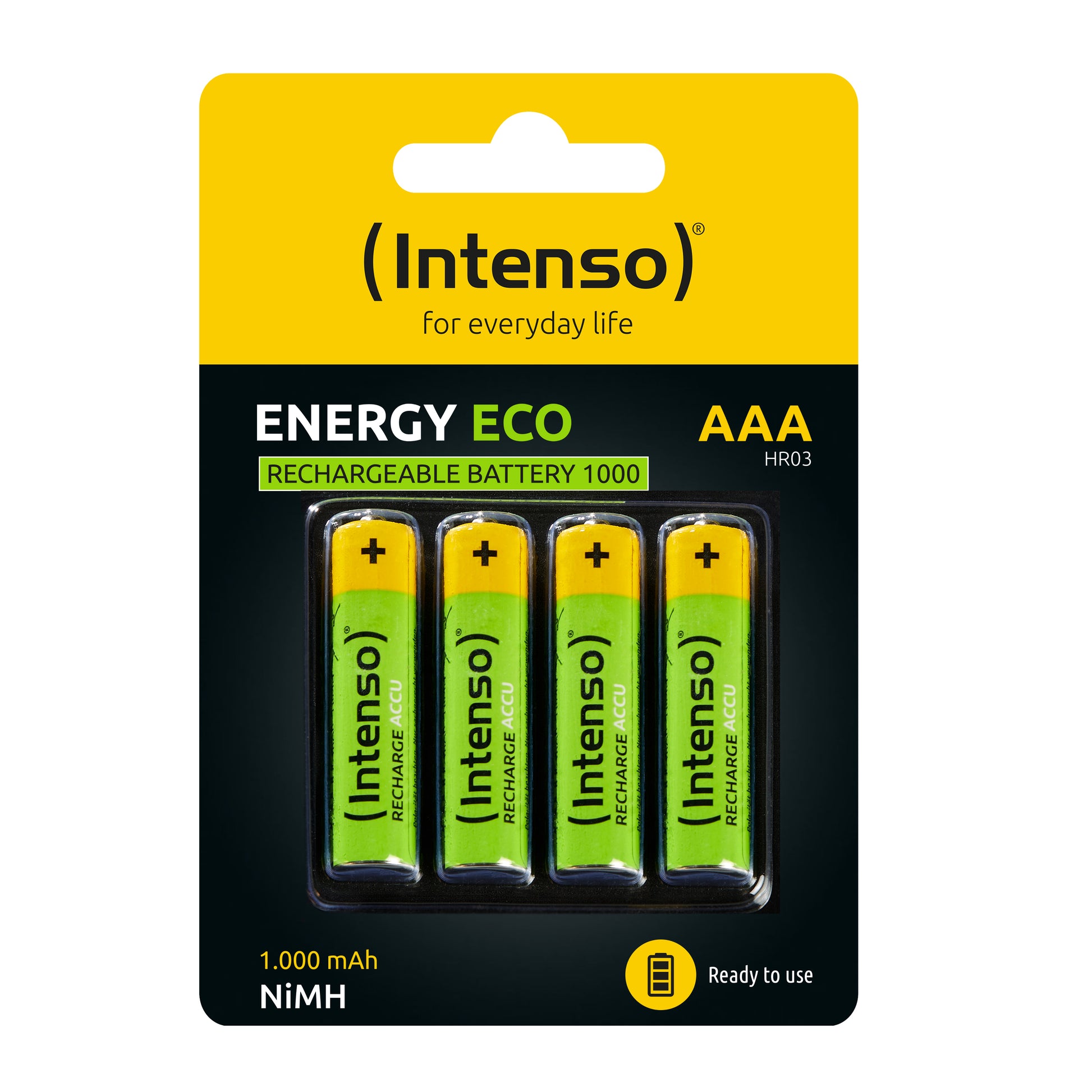 Intenso AAA Akkus, NiMH, 1000 mAh, 1,2 V – 4 Stk.