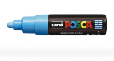 Uni-Ball POSCA PC-7M Acrylmarker – Rundspitze 4,5–5,5 mm – Hellblau
