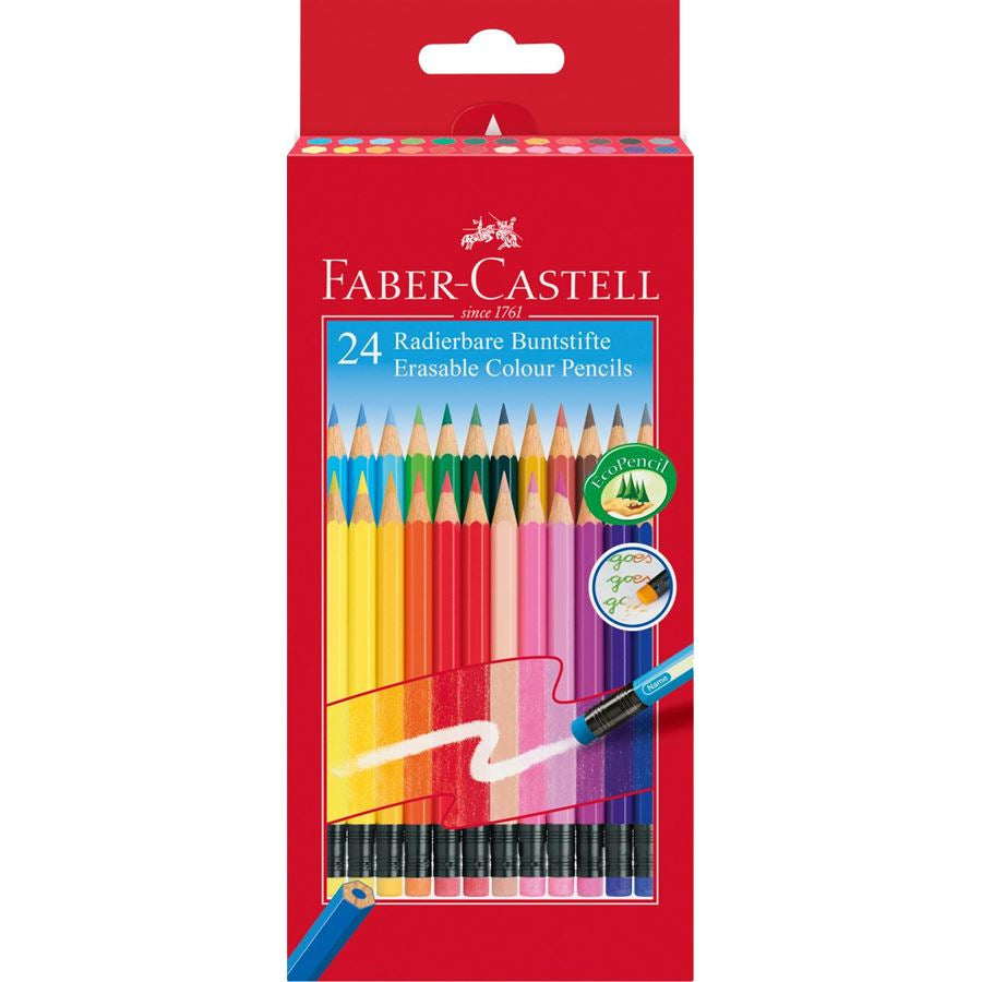 Faber-Castell Buntstifte – 24 Farben, im Kartonetui, Ø 3 mm, sechskantig, FSC