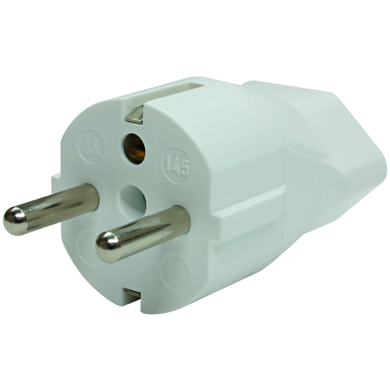 Steffen Adapter Schweiz-Europa – Kunststoff/Metall, Weiss, Schuko-Stecker, 16 A, 250 V, für T23