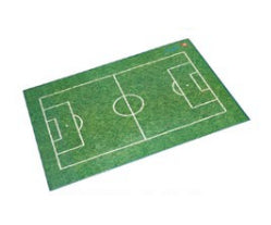 Laufer Schreibtischunterlage – 530 × 400 mm, Kunststoff, Fussballfeld-Motiv, rutschfest, 1 Stück, grün