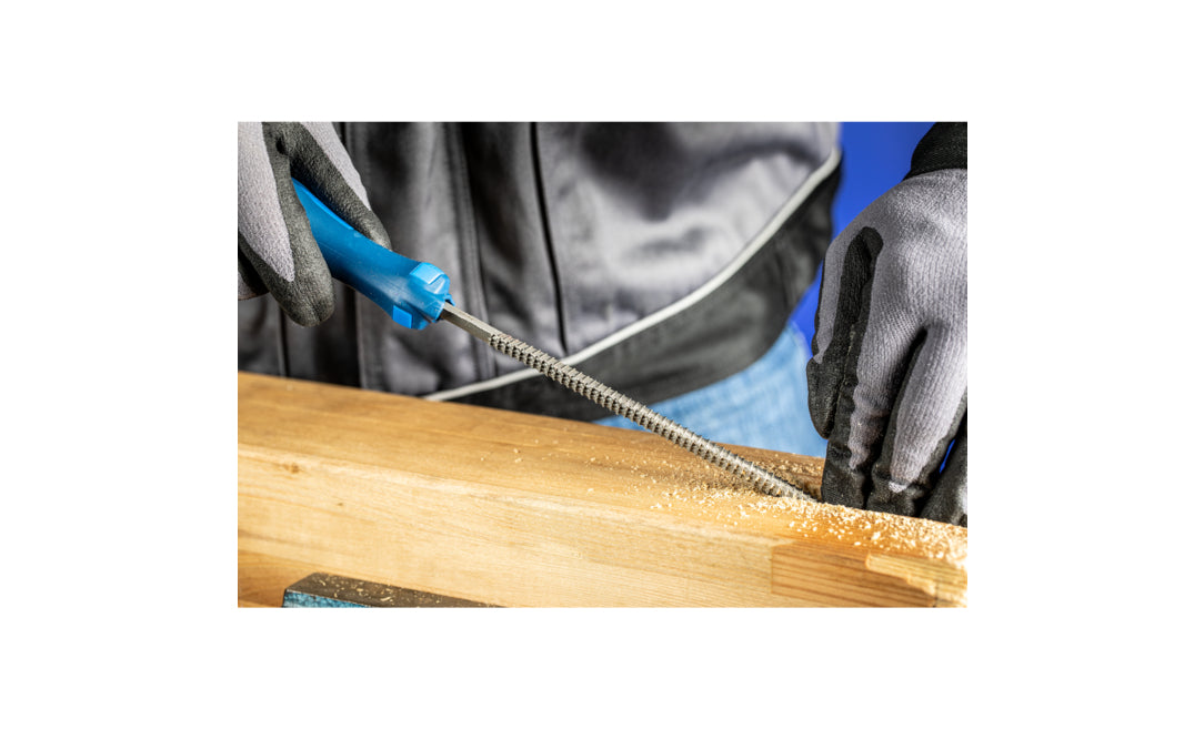 PFERD Werkstattfeile Halbrund-Spitz – 250 mm, Hieb 2, mit Heft – für Holz