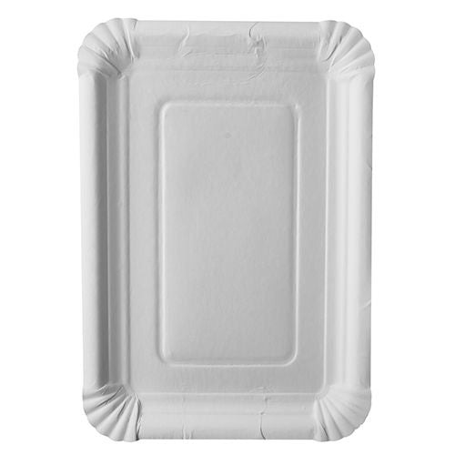 Papstar Teller Pure, Papier/Karton, rechteckig – 18 × 26 cm, weiss – FSC – 250 Stk.