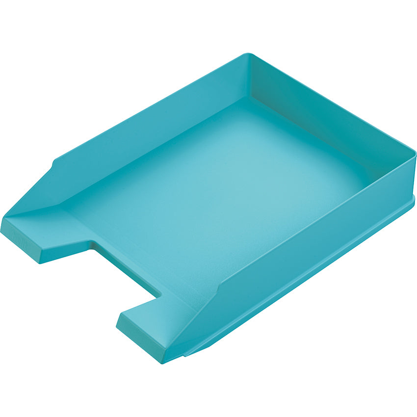 Helit Stapelbarer Briefkorb mit Griffausschnitt, Beschriftungsfeld, matt, grün, B 255 × H 67 × T 345 mm